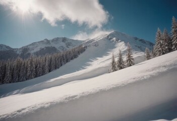 Beautiful winter landscape in the mountains.