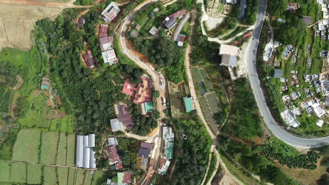 nh&agrave; cửa đ&agrave; lạt, countryside, droneshot, dalat, da lat