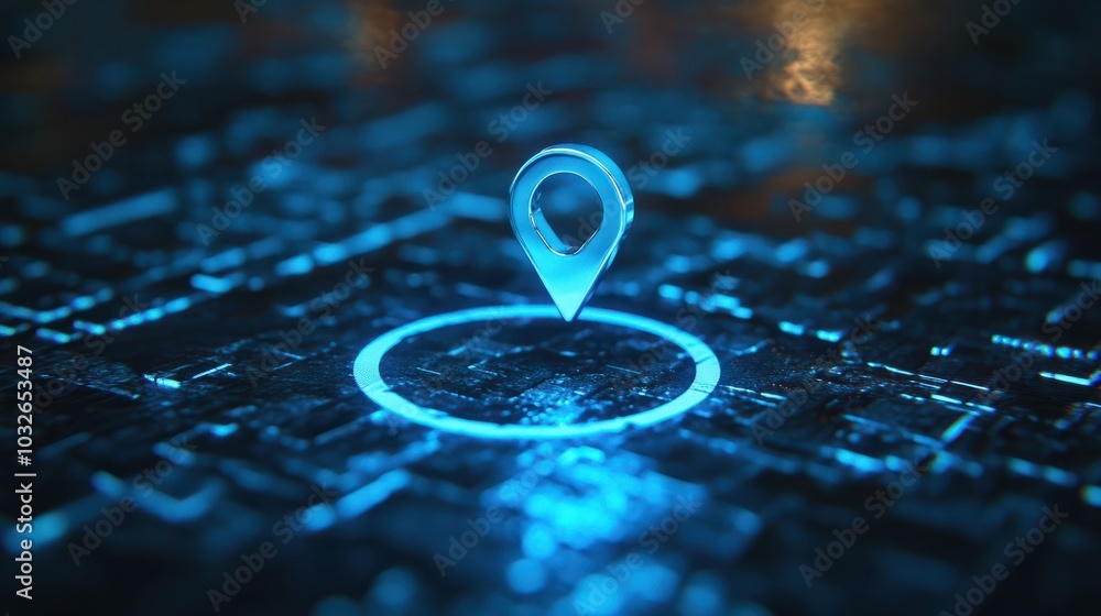 Poster blue location symbol pin icon sign or navigation locator map travel gps direction pointer and marker