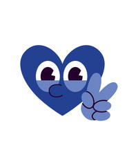 blue heart make peace sticker