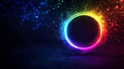 Obraz premium Light-filled holographic design rises, providing a perfect space for words 