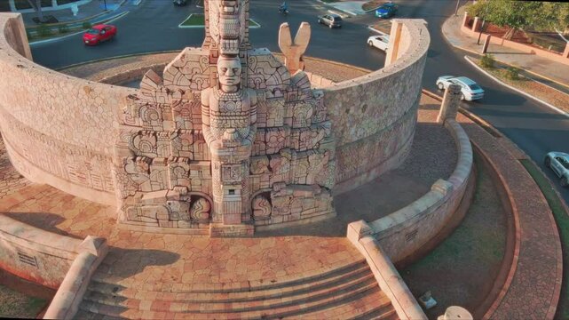 This 4K drone footage takes you on a breathtaking journey around the Uxmal Mayan Pyramid, located in Campeche, Mexico. Admire the impressive architecture of this ancient Mayan city, surrounded by lush