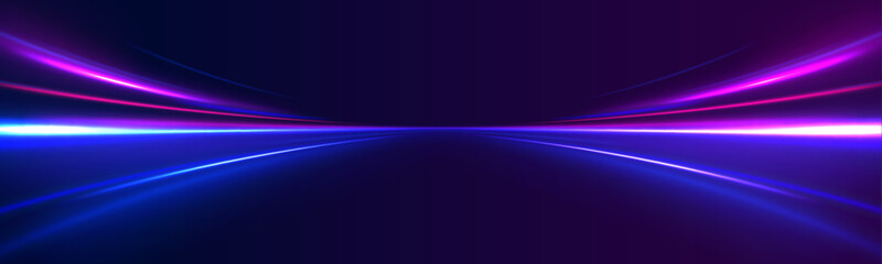 City road car light trails motion background. Illustration of light ray, stripe line with blue light, speed motion background.