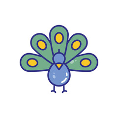 Peacock vector icon stock illustration