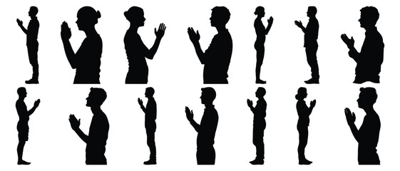 Religion silhouette set vector design big pack of prayer illustration and icon