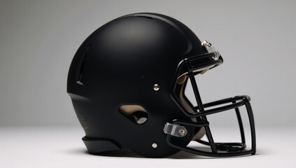 Fototapeta premium Black American football helmet mockup in a side view