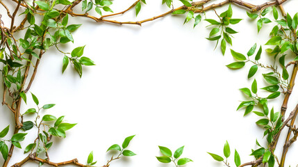 Naklejka premium frame of bamboo leaves