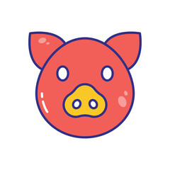 Pig vector icon stock illustration