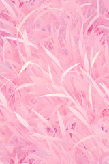 Delicate Pink Grass Texture Creating a Vibrant, Whimsical Atmosphere in an Enchanting Meadow Scene