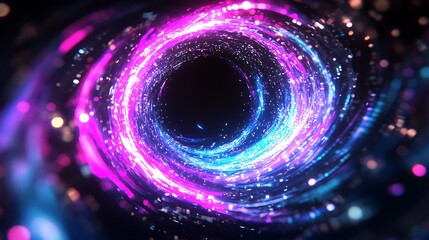 Obraz premium Smooth, reflective holographic logo gleams with a perfect space for words 