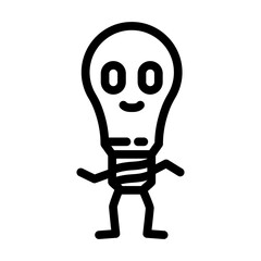 light bulb character energy line icon vector. light bulb character energy sign. isolated contour symbol black illustration