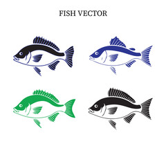 Carp fish silhouette design bundle set with white background.