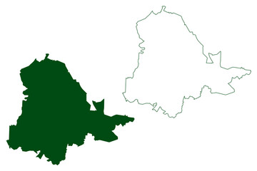 Buenavista municipality (Free and Sovereign State of Guerrero, Mexico, United Mexican States) map vector illustration, scribble sketch Buenavista de Cuéllar map