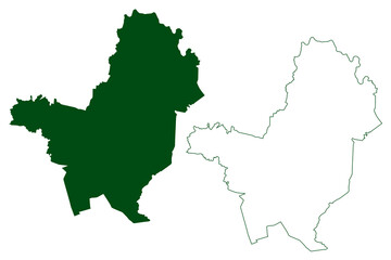 Coyuca de Catalan municipality (Free and Sovereign State of Guerrero, Mexico, United Mexican States) map vector illustration, scribble sketch Coyuca de Catalán map