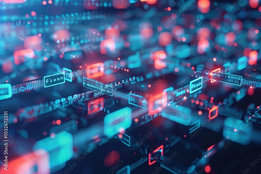 Poster an interconnected network of computers transferring a digital currency known as blockchain ,an abstr