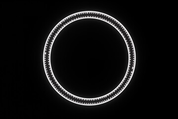 White-dotted made from white neon glow light isolated on dark background