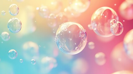 Colorful Bubbles on a Soft Gradient Background