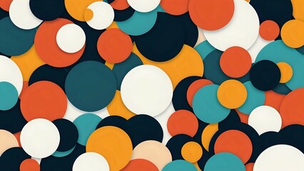 Abstract colorful background with overlapping circles.