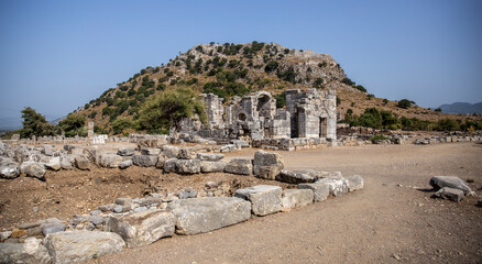 Ruins of Kaunos in Turkey.Ancient Lycian ruins