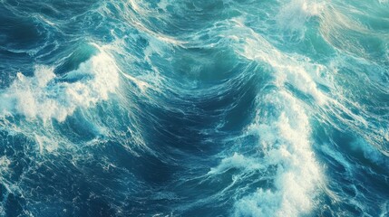 Obraz premium Blue ocean surfing wave