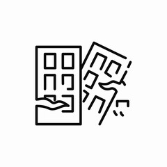 earthquake damage icon sign vector