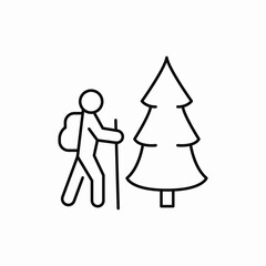 Obraz premium hiking on mountain icon sign vector