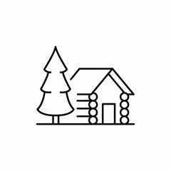 winter cabin icon sign vector