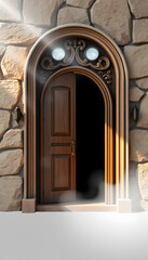 Fototapeta premium magic door isolated with white highlights, png
