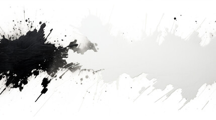 Abstract black and white ink splatter with gradient fade
