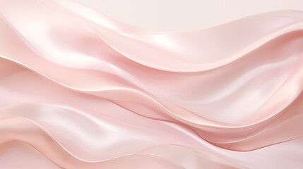 Fototapeta premium Flowing light pink silk fabric with soft elegant waves