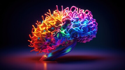 Obraz premium Abstract Colorful Brain-like 3D Render