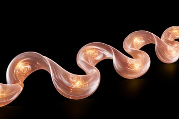 Fototapeta premium Elegant minimalist garland featuring glowing bulbs arranged in a beautiful spiral or wavy line