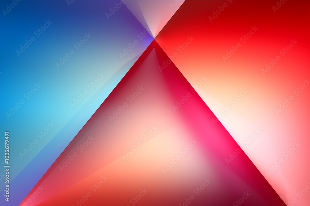 Poster dynamic corner segments with bright gradients and central text space featuring angled bisecting axis