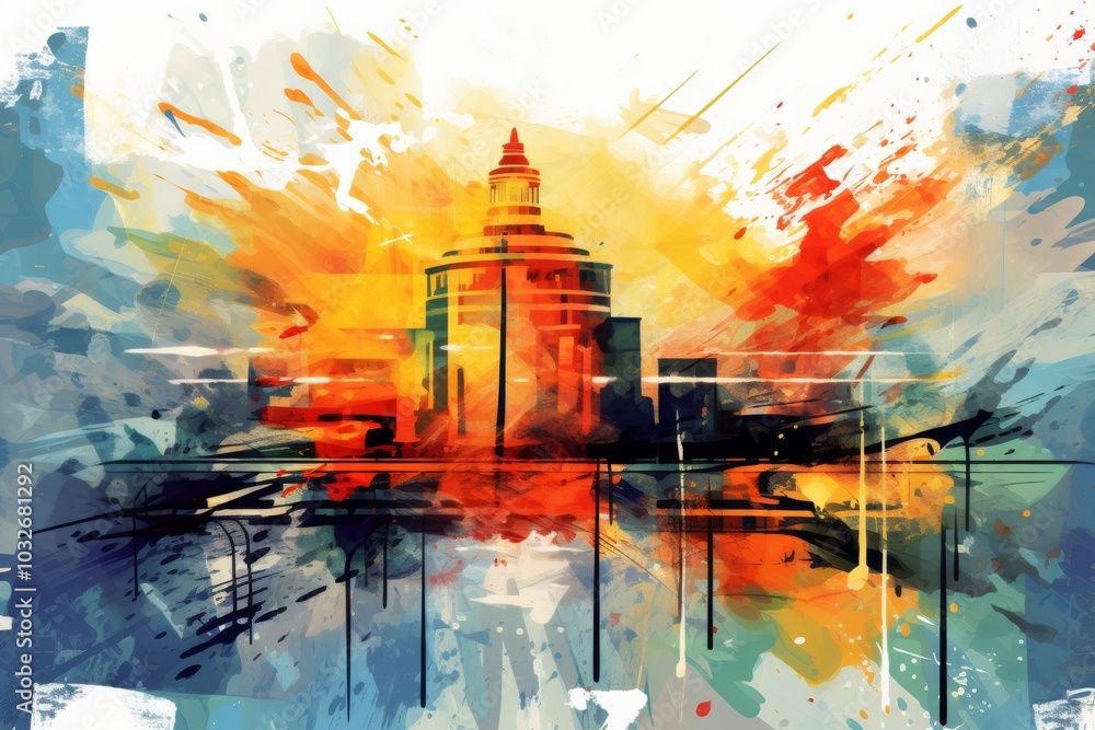 Poster vibrant abstract background featuring dynamic patterns and fluid color gradients