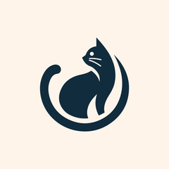 Cat with sunglass logo icon vector illustration