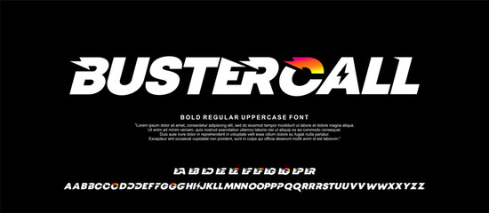 Modern Bold Font. Typography urban style alphabet fonts for fashion, sport, technology, digital, movie, logo design, vector illustration, uppercase