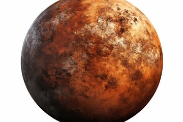 Fototapeta premium Inspiring astronomy close up of a planet isolated on white background with intricate details