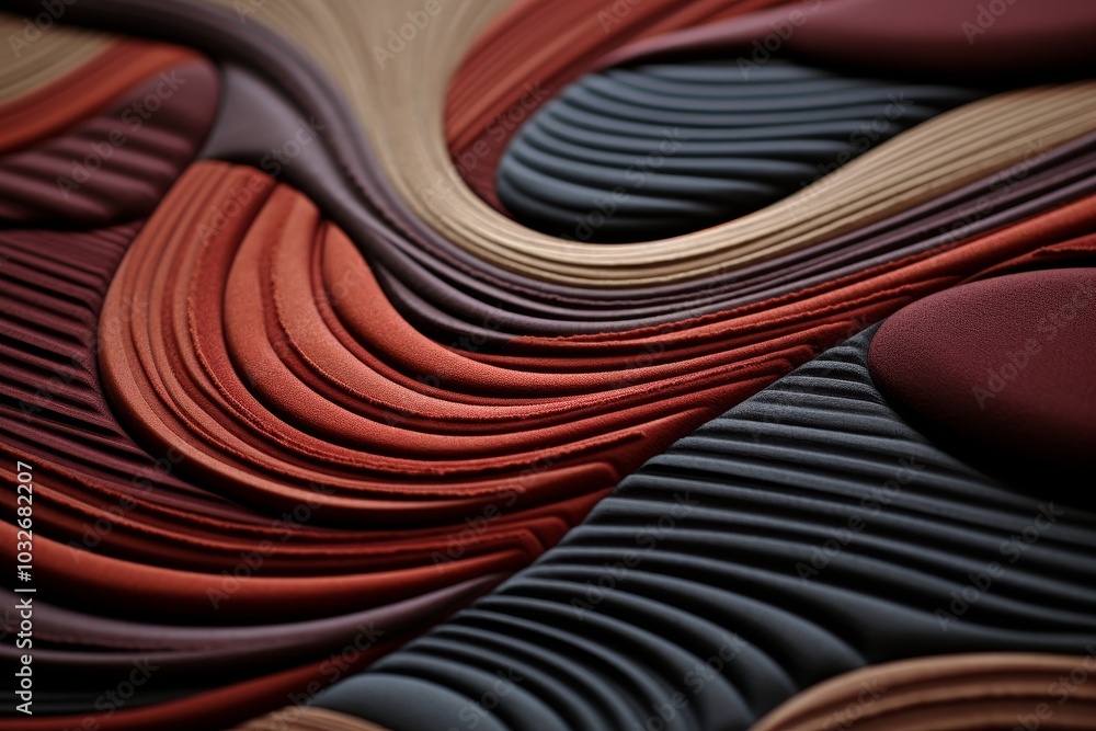 Aufkleber contrasting wavy lines in business colors create depth and texture in a color duo design