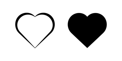 love heart Icon set .Symbol isolated white background. vector illustration. color editable.