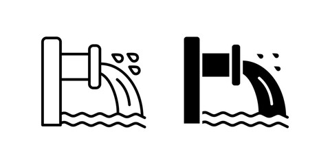 waste water  Icon set .Symbol isolated white background. vector illustration. color editable.