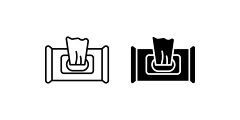Wet Wipes Pack icon set .Symbol isolated white background. vector illustration. color editable.