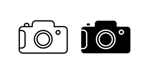 Camera Icon set .Symbol isolated white background. vector illustration. color editable.