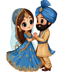 Indian Wedding Couple in Traditional Attire