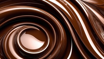 Luxurious swirling abstract brown design with depth