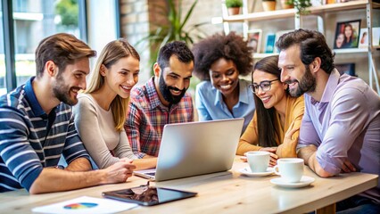 Obraz premium Freelancers collaborating on a project through online platforms
