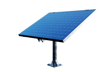Solar panel angled view isolated on transparent background
