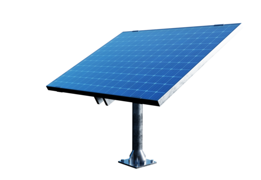 Solar panel angled view isolated on transparent background