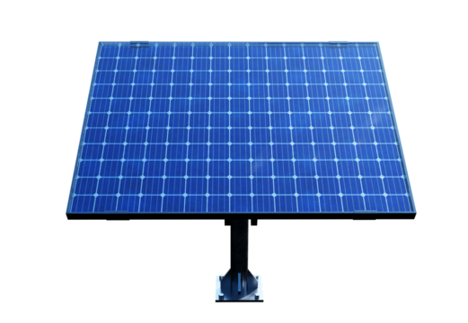 Solar panel front view on transparent background