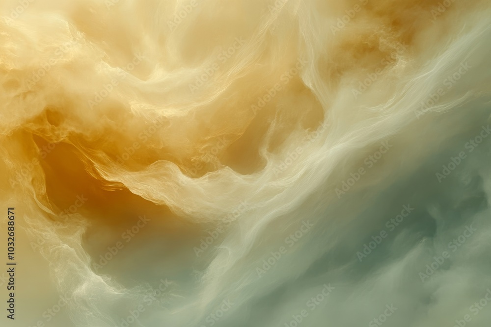 Poster abstract cloud formations in soft hues of beige and white symbolizing serenity movement and the flui