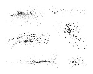 Fototapeta premium set of ink splatters, drops, stains and splashes isolated on a white background
